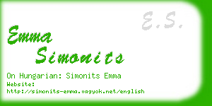 emma simonits business card